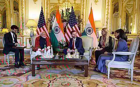 Prime Minister of Bharat Shri Narendra Damodardas Modi with Vice President of the United States Mr. JD Vance