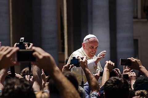 Pope Francis in St Peter's square - Vatican.