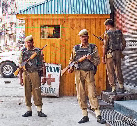 Indian troops in Kashmir.