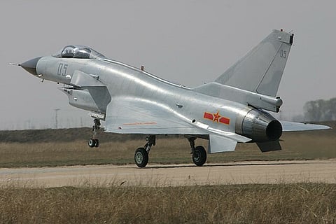 A Chengdu J-10 fighter of the People's Liberation Army Air Force.