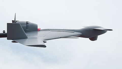 Israeli-made Harop drone on display at Paris Air Show 2013.