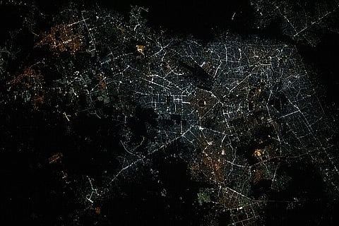 The city lights of Lahore, Pakistan's second largest city.