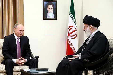 Russian President Vladimir Putin and Iran's Supreme Leader Ali Khamenei