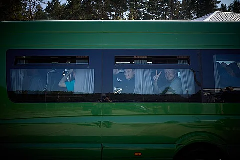 Ukrainians from a previous prisoner exchange.