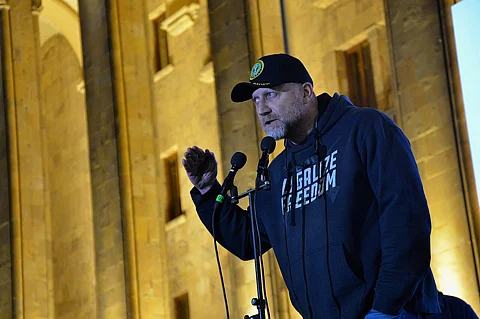 Zurab Japaridze during post-election protests on 4 November 2024
