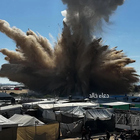 Israel targeting tents of the displaced in Mawasi, Khan Yunis.