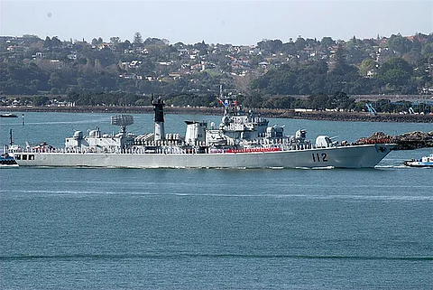 The Peoples Liberation Army Navy Ship HARBIN (DDG112), a LUHU Destroyer