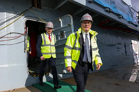 Keir Starmer and Defence Secretary John Healey visits HMS Glasgow 02/06/2025. Glasgow, United Kingdom.