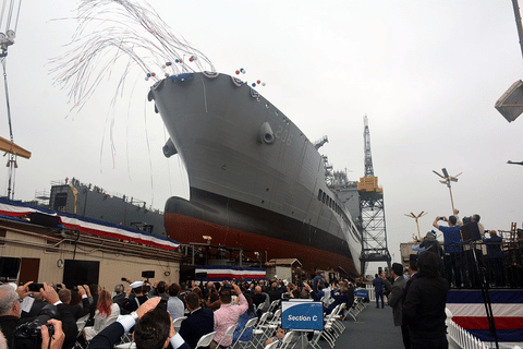 USNS Harvey Milk during the christening ceremony at General Dynamic NASSCO, San Diego November 2021