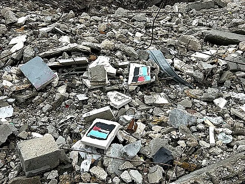 Rubble of destroyed buildings- Gaza war 23-25