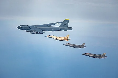 Israeli Air Force conducting a joint air exercise with the U.S. Air Force.