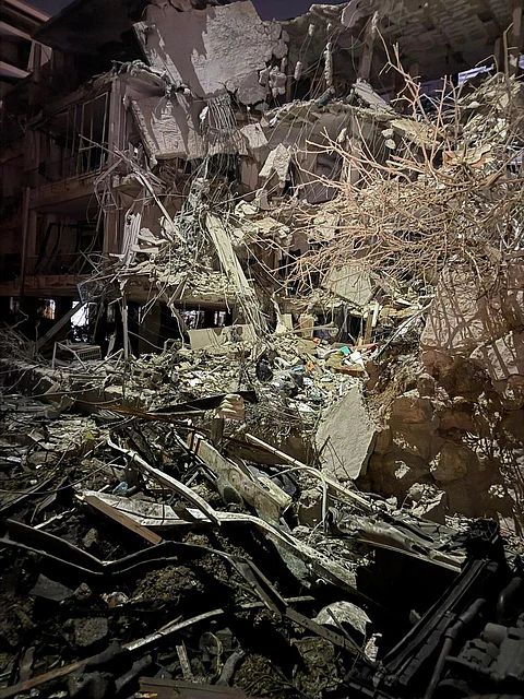 Damaged building in Tel Aviv