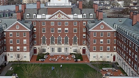 An aerial view of Harvard University's campus in Cambridge, Massachusetts.