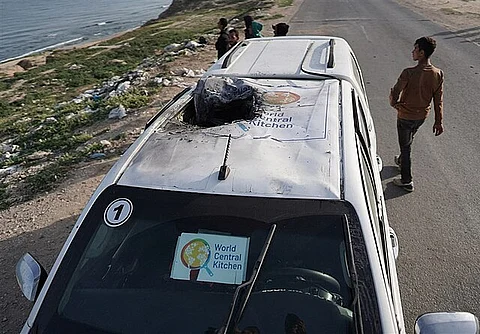 World Central Kitchen car after IDF strike
