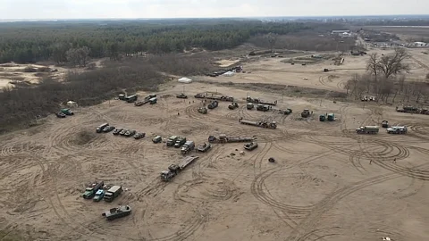 Russian military vehicles at former Ukrainian army base (For illustrative purposes)