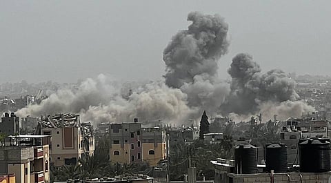 Israeli bombing of an International Red Cross office in central Gaza City, April 2024.