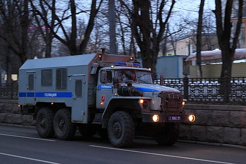 Police car model Ural-43203 in Moscow. (For illustrative purposes)