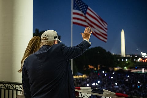 4th of July 2025 celebration at the White House, with President Trump waving.
