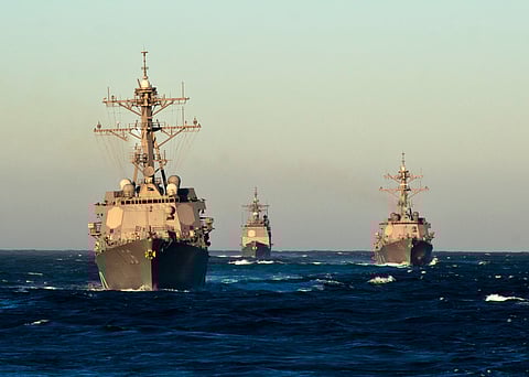 U.S. Navy destroyers in the Pacific