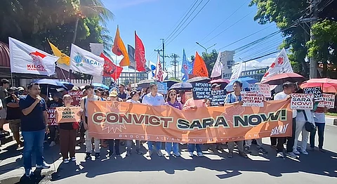 A protest by various groups demanding that the impeachment proceedings against Vice President Sara Duterte proceed without further delays.