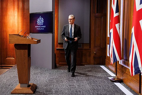 UK Prime Minister Keir Starmer gives a statement to the press, January 2025.