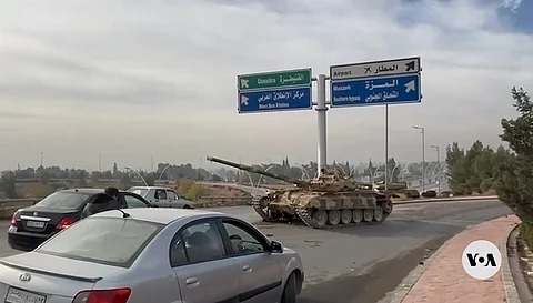 Abandoned Syrian tank (for illustrative purposes