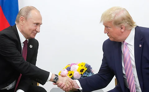 President of the Russian Federation Vladimir Putin with President of the United States of America Donald Trump.