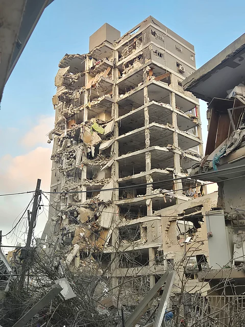 Destruction in Bat Yam after Iranian missile strike.