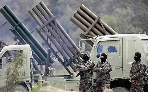 Fighters from the Lebanese group Hezbollah, 2023.