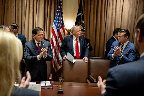 President Donald Trump holds a cabinet meeting, Wednesday, February 26, 2025, in the Cabinet Room.