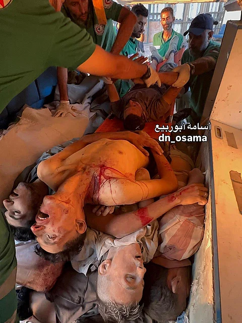 Starving Palestinian civilians massacred by Israeli forces near the Zikim crossing in northern Gaza on Aug 3, 2025.