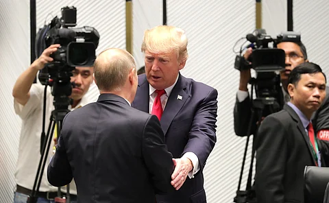 Vladimir Putin & Donald Trump at APEC Summit in Da Nang, Vietnam, 11 November 2017.