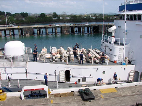 Maritime vessel with seized cocaine
