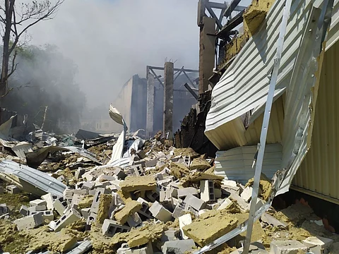 Aftermath of airstrikes in Kharkov, 2024 (for illustrative purposes only)
