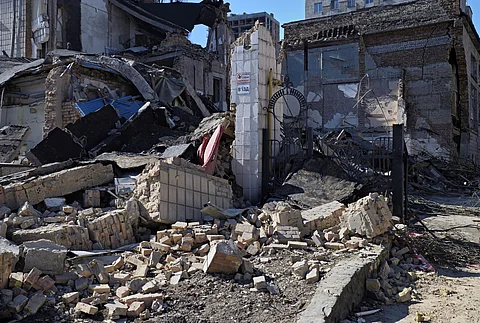 Aftermath of Russian missile strike in Kiev, 2024 (For illustrative purposes only)