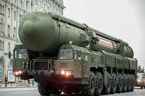 A Russian Yars intercontinental ballistic missile launcher.