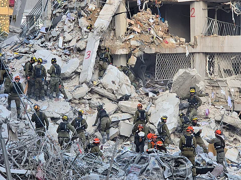 Destruction in Bat Yam after Iranian missile strike.