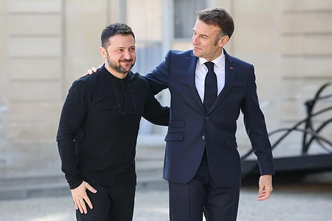 Volodymyr Zelensky and Emmanuel Macron, March 2025