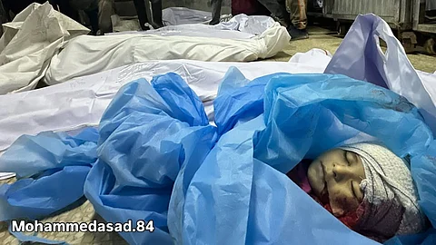 A Palestinian child killed in a recent Israeli airstrike.