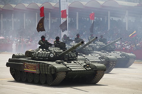 Venezuelan military parade at Hugo Chavez funeral, 2014
