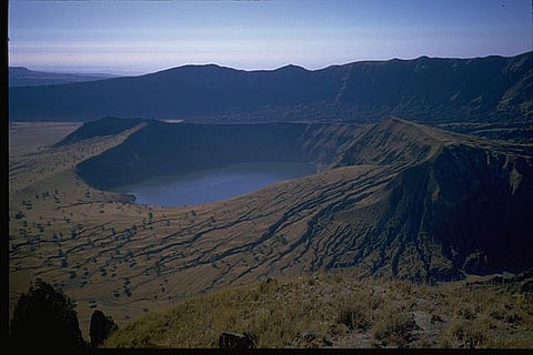Inner and outer crater, Deriba Crater, Jebel Marra, Darfur, Sudan.