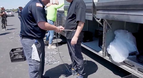 U.S. Immigration and Customs Enforcement (ICE) conducting a large-scale raid at a Hyundai electric vehicle battery plant in Georgia, on September 5, 2025.