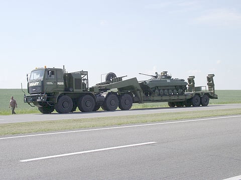 Belarusian Volot Transporting a BMP-2-1