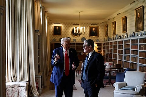 Prime Minister Keir Starmer hosts US President Donald Trump and his wife First Lady Melania