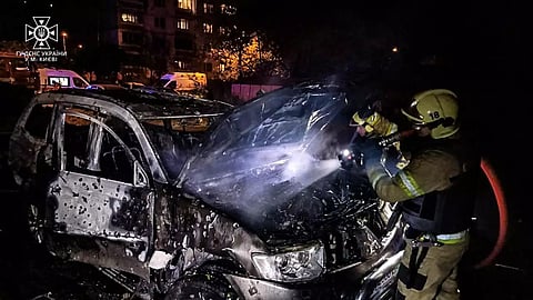 Kiev after a drone strikes, 2023.