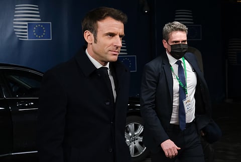 Emmanuel Macron on 24 February 2022.