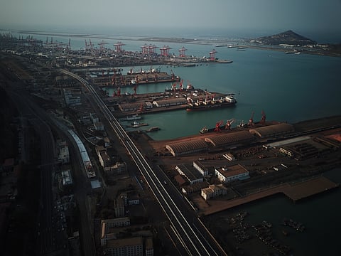 Port of Lianyungang, Jiangsu province, China.