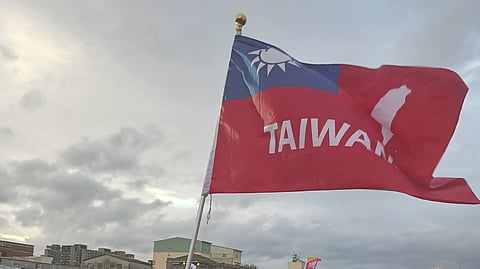 Taiwan flag in the great recall protest, 2025.