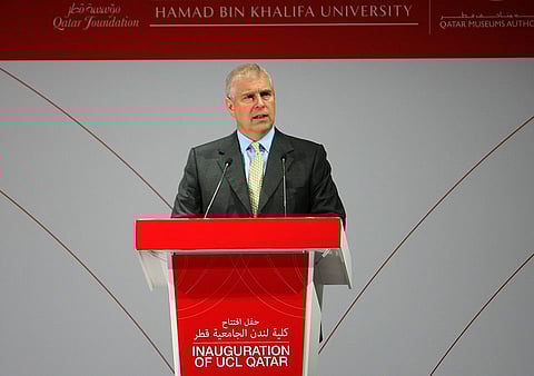 Prince Andrew at Qatar National Convention Center, 2016.