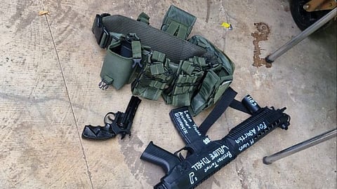 Authorities recovered a body vest and homemade firearms.